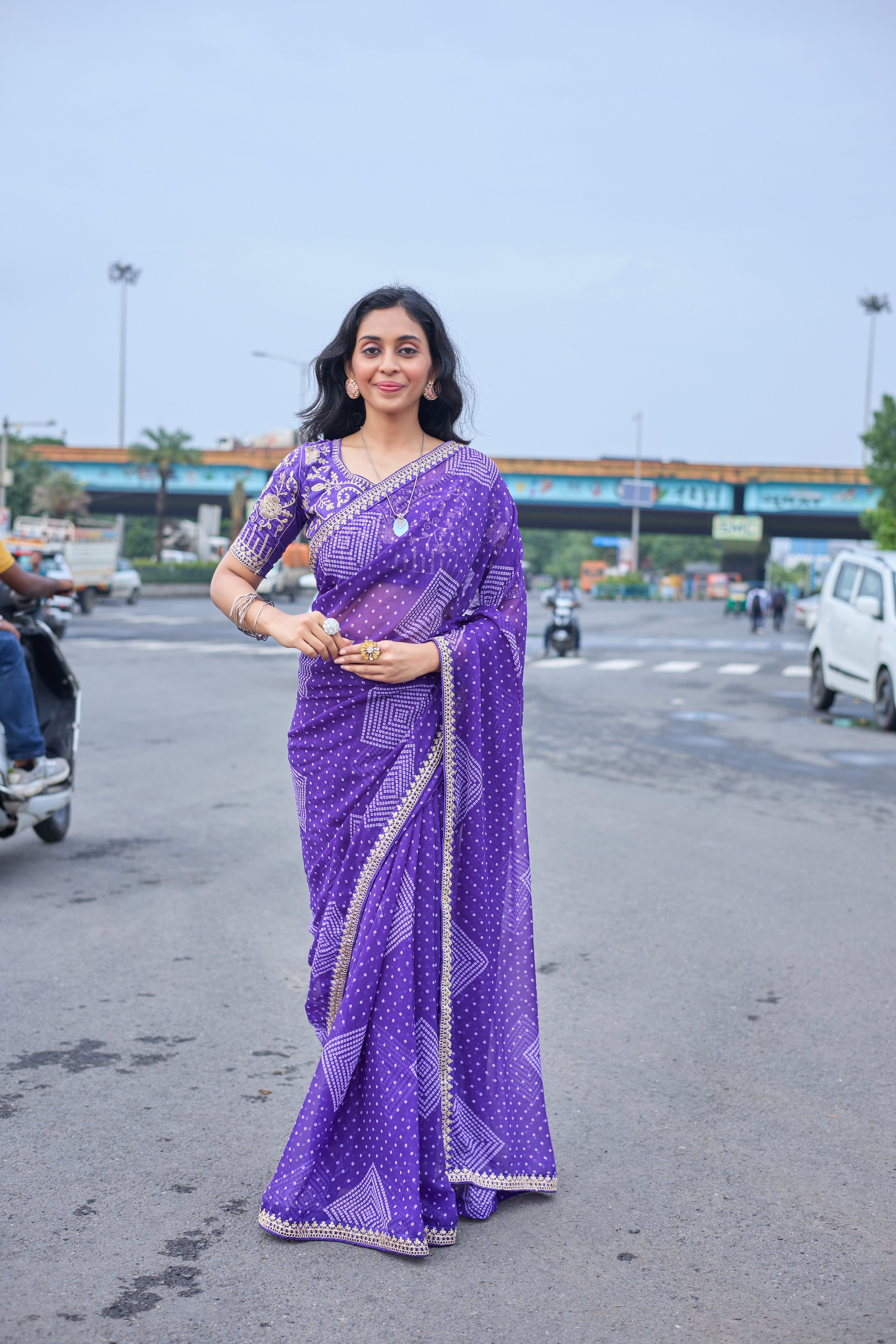 Royal Violet Saree