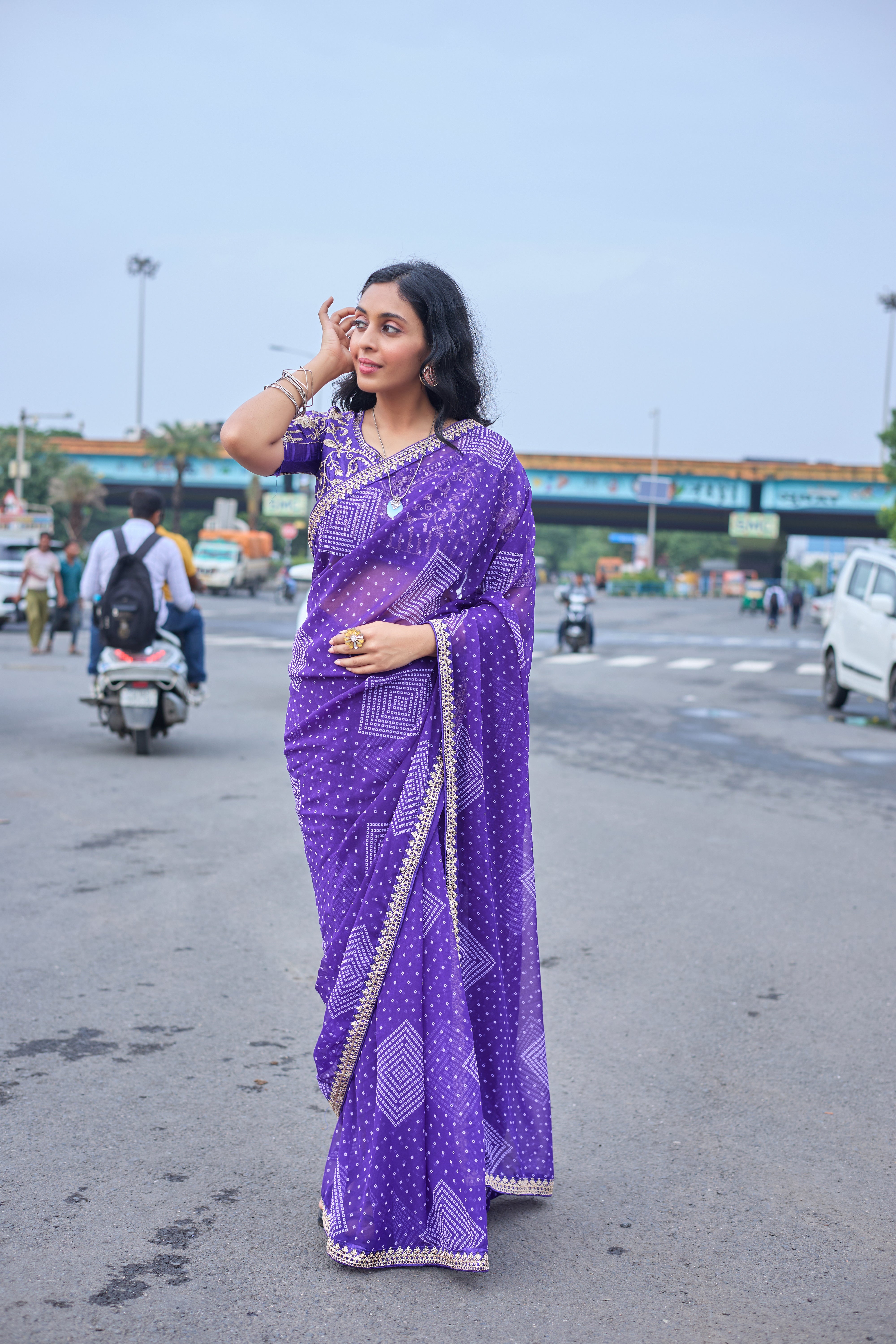 Royal Violet Saree