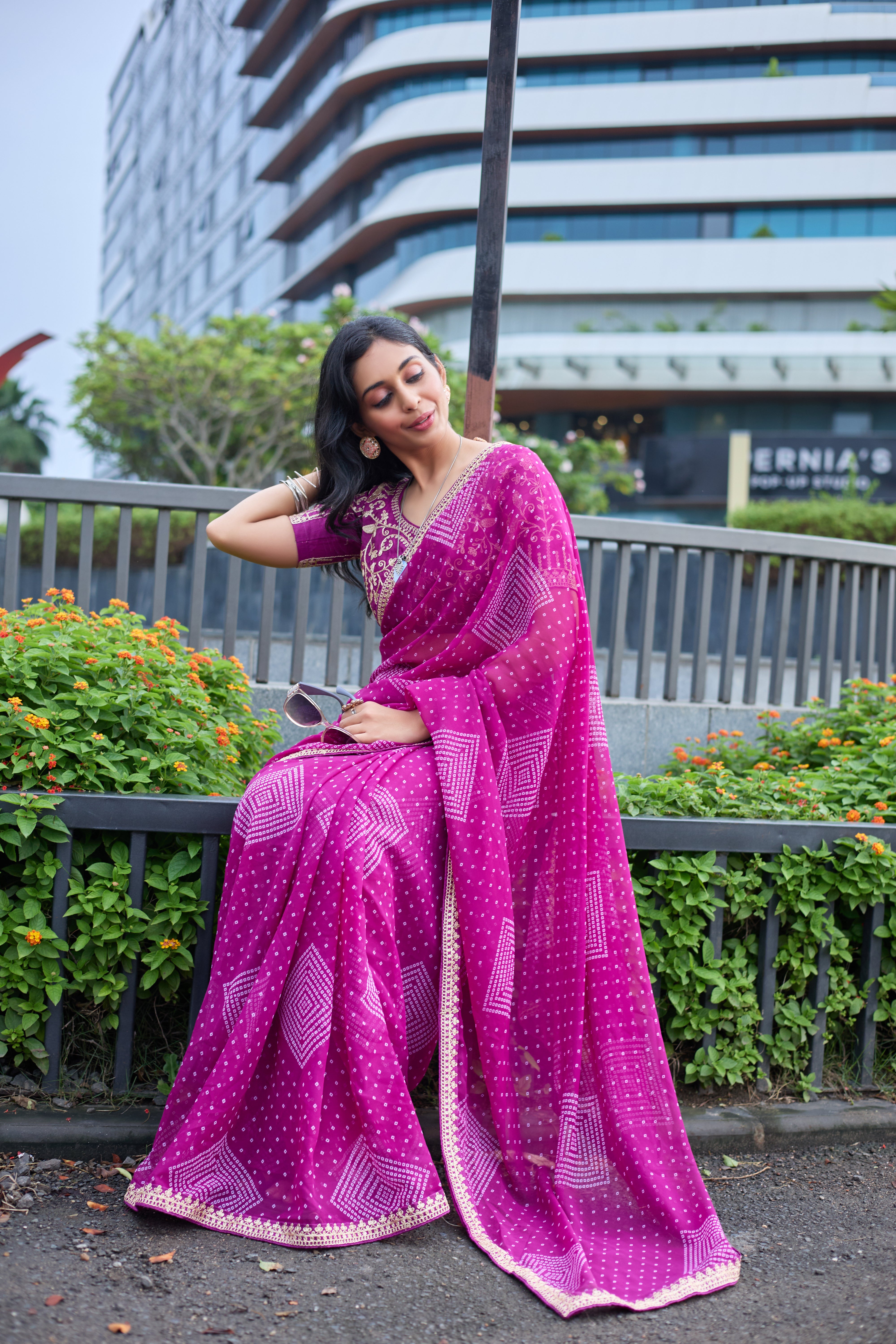 Magenta Radiance Saree