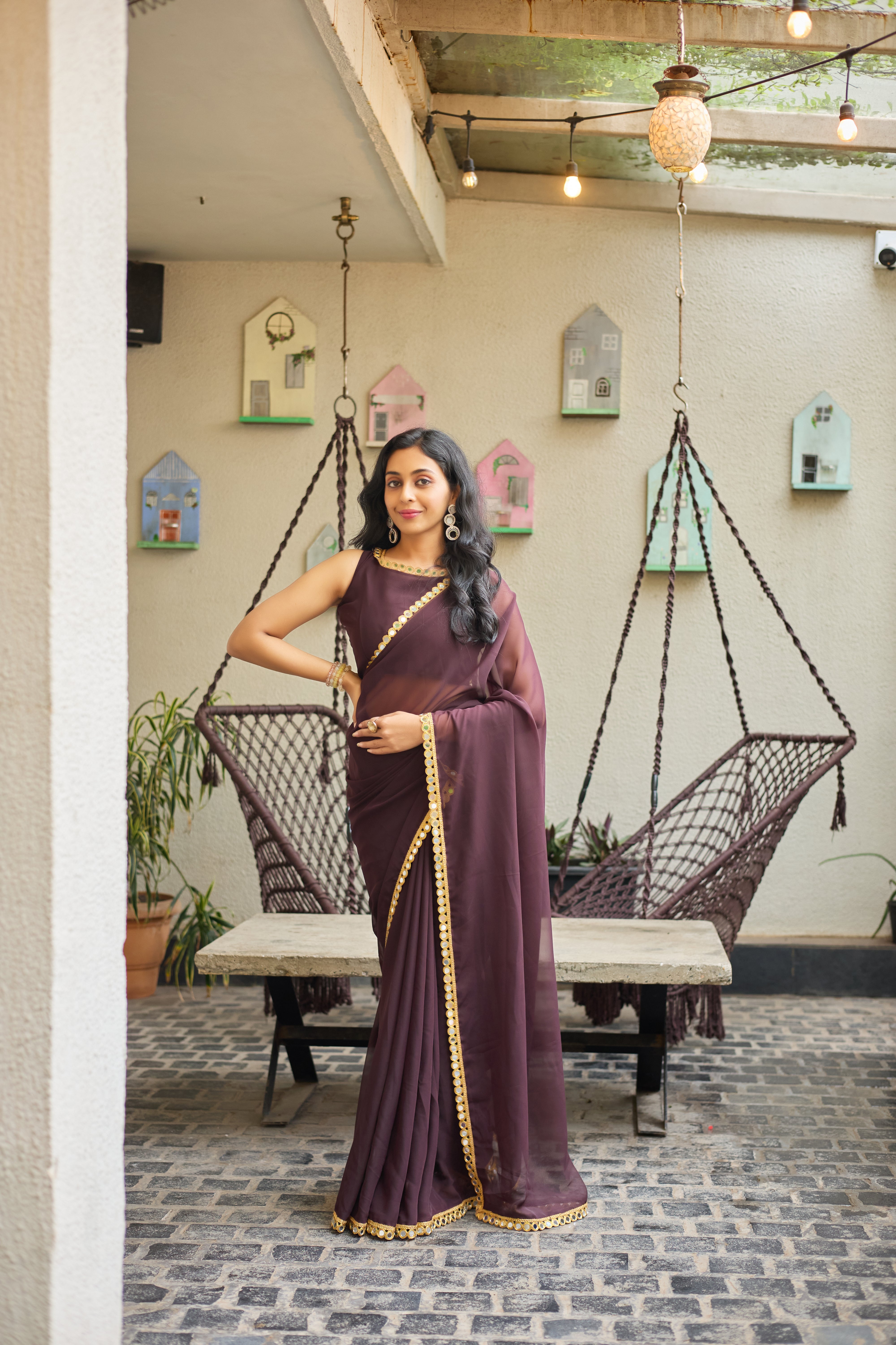 Designer Georgette Saree with Embellished Border