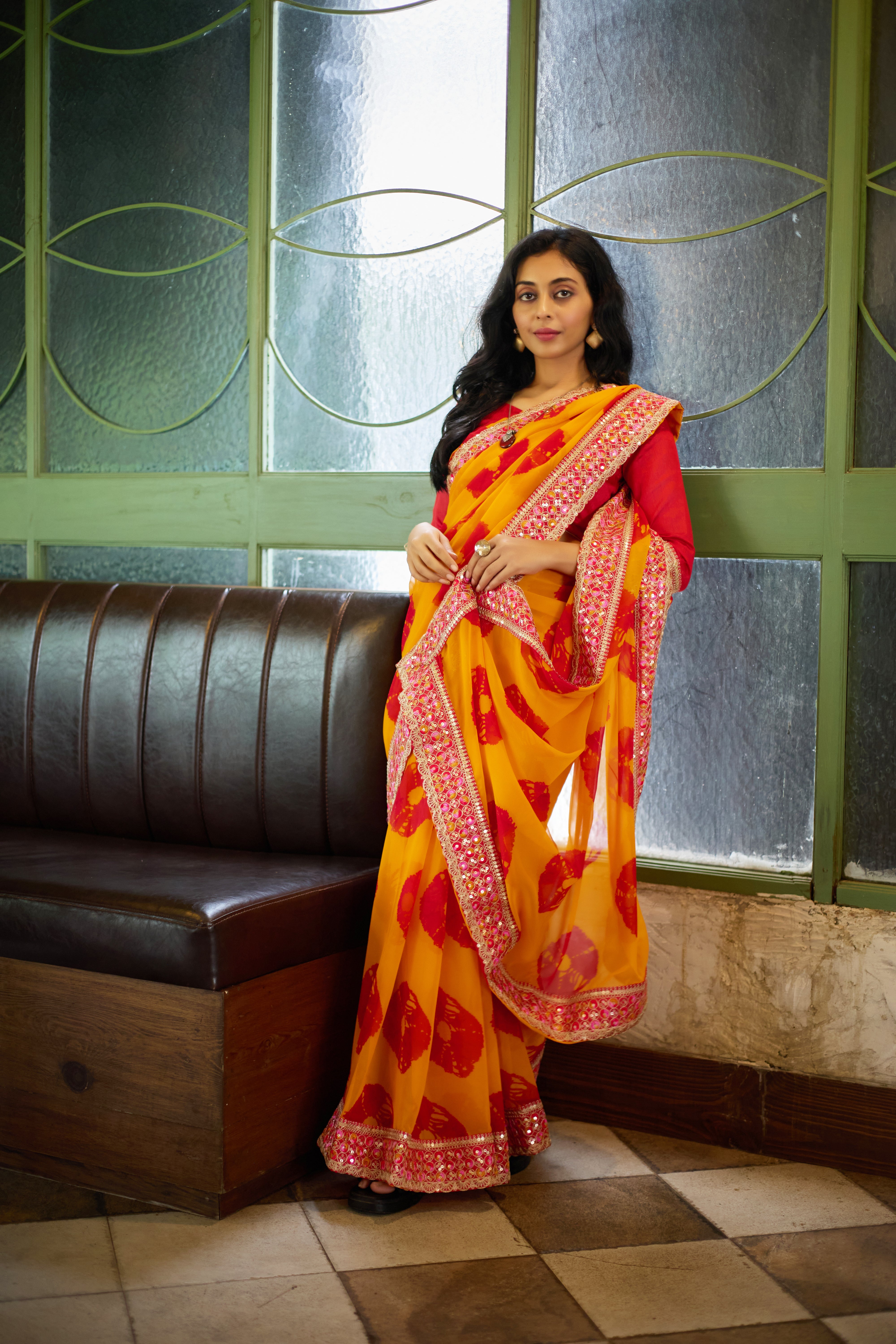 Marigold Blossom Saree