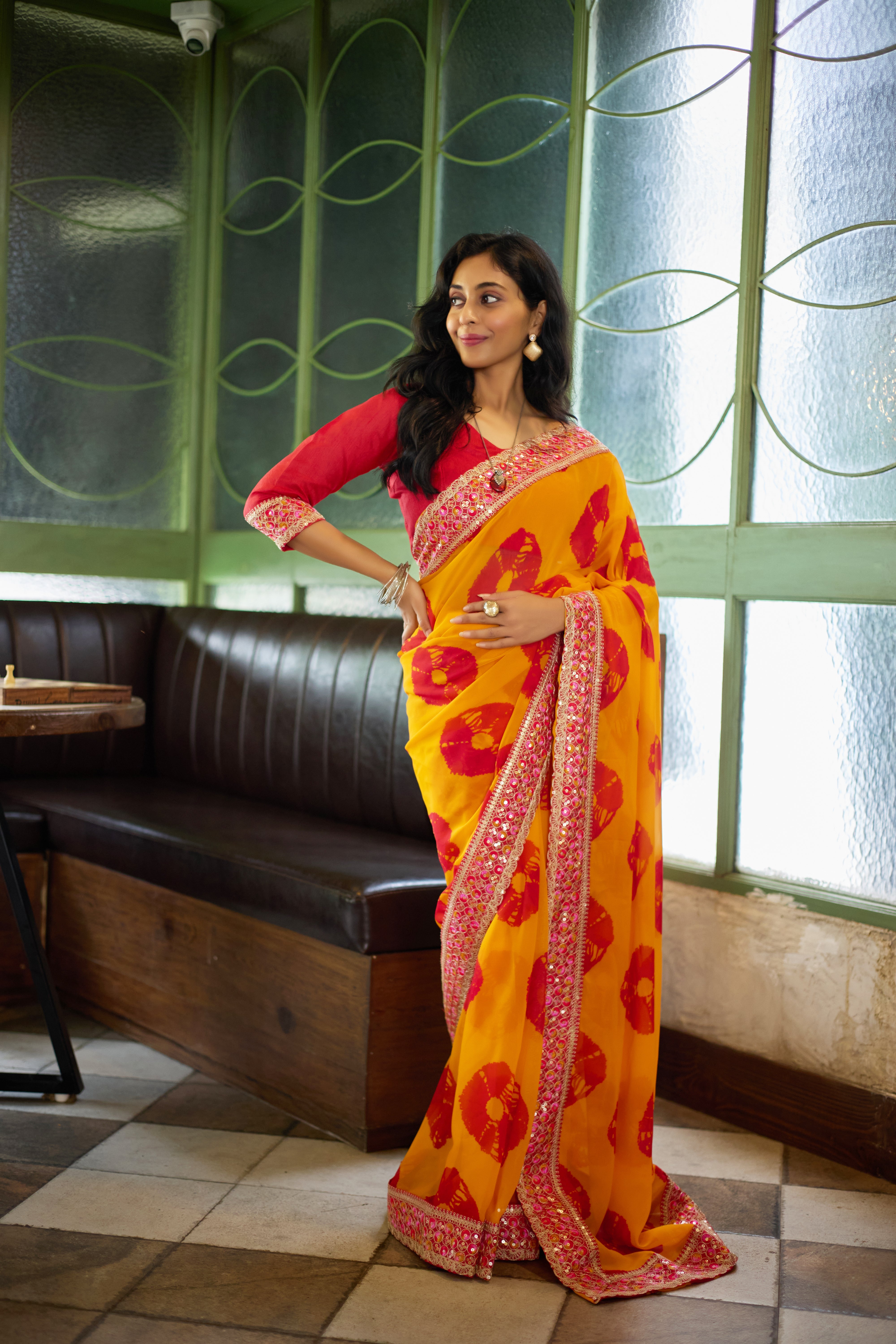 Marigold Blossom Saree