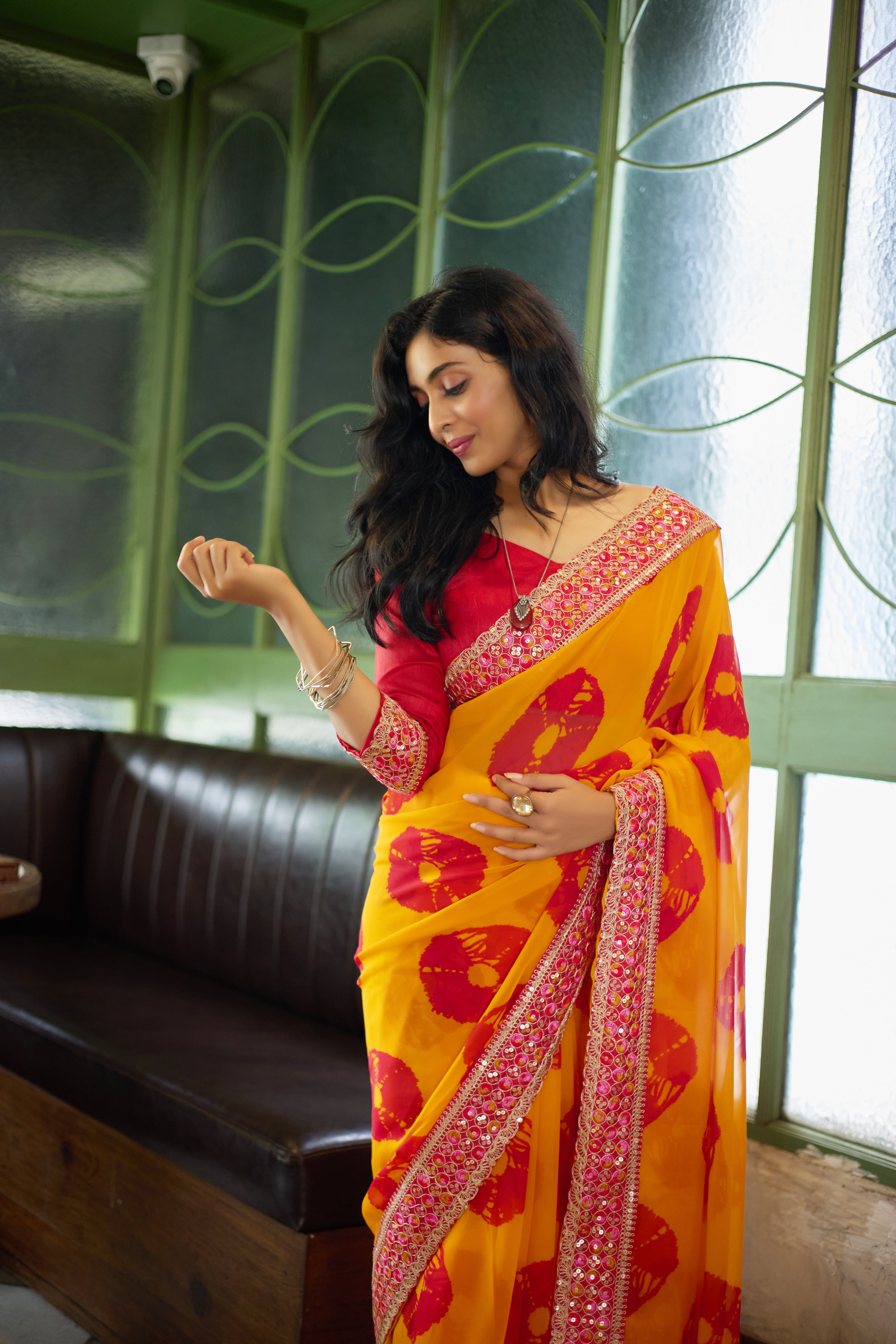 Marigold Blossom Saree