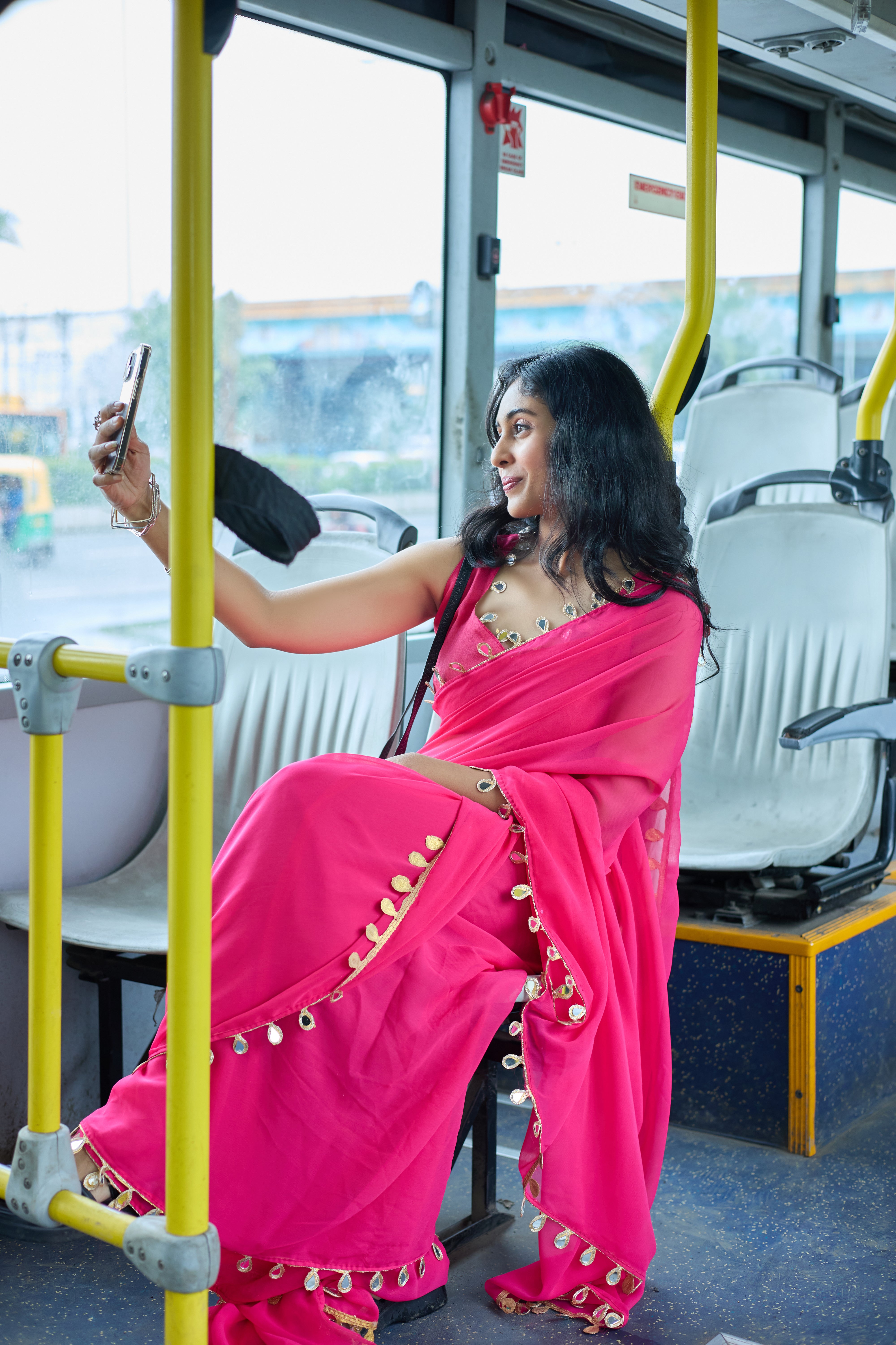 Fuchsia Grace Saree