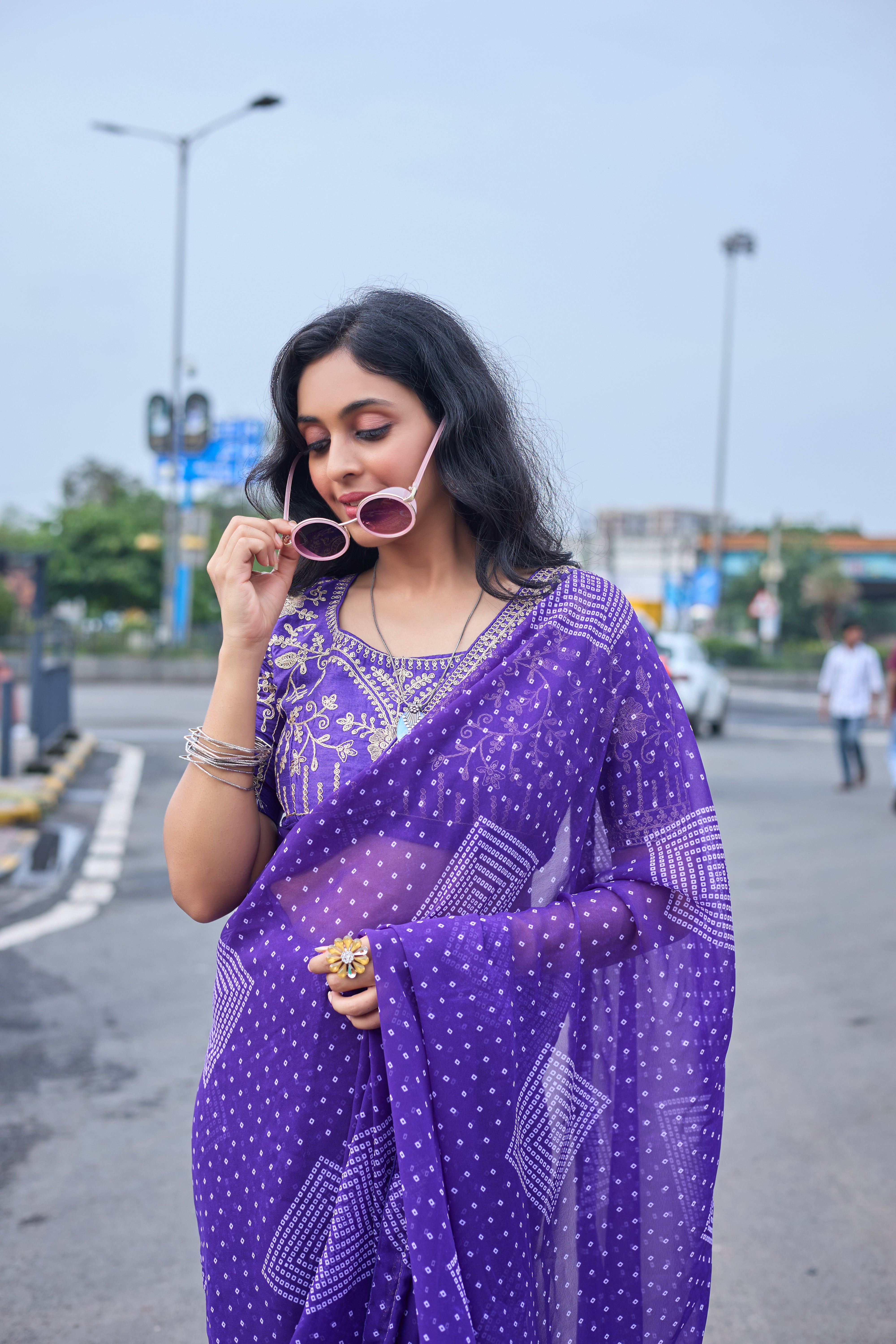 Royal Violet Saree