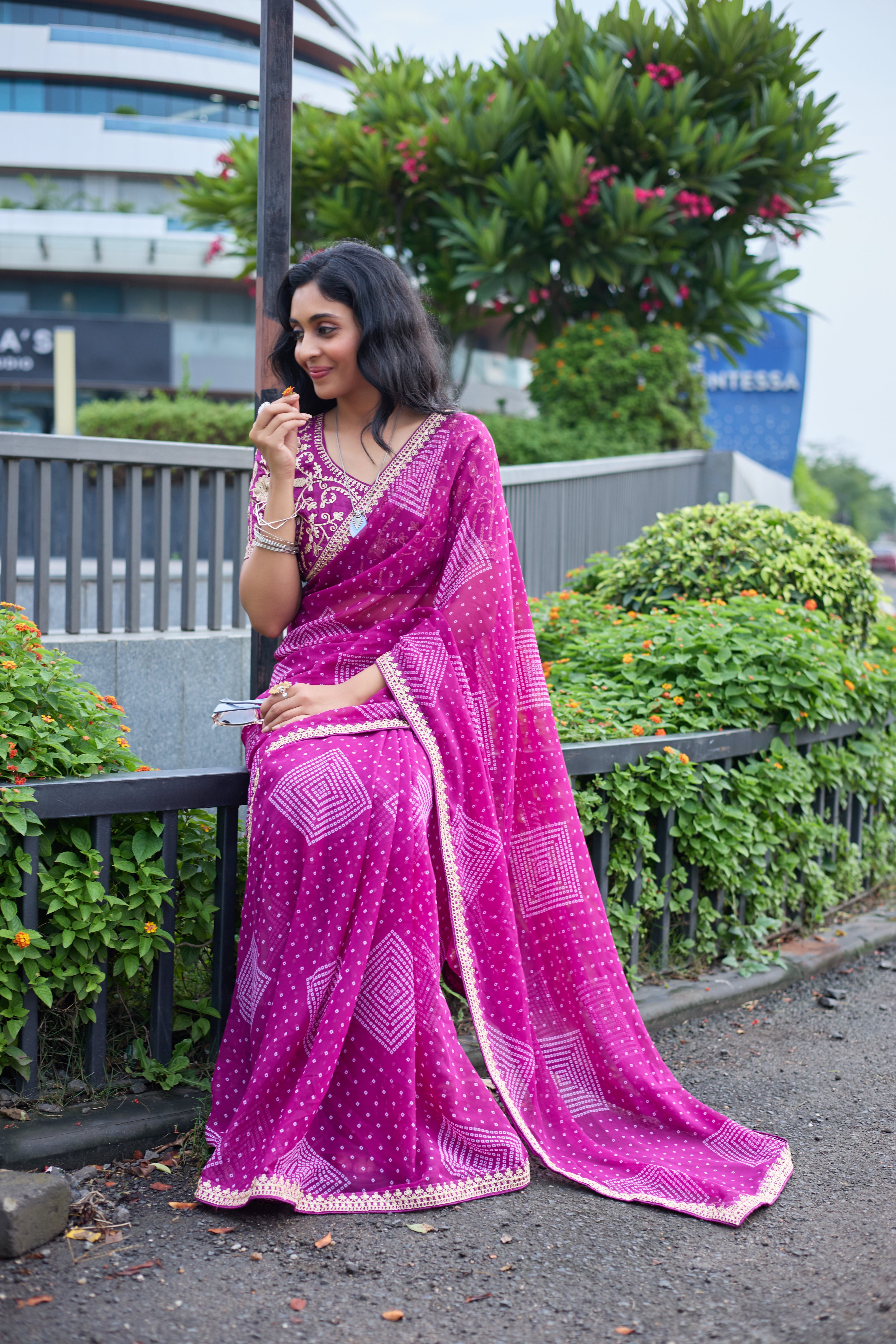Magenta Radiance Saree