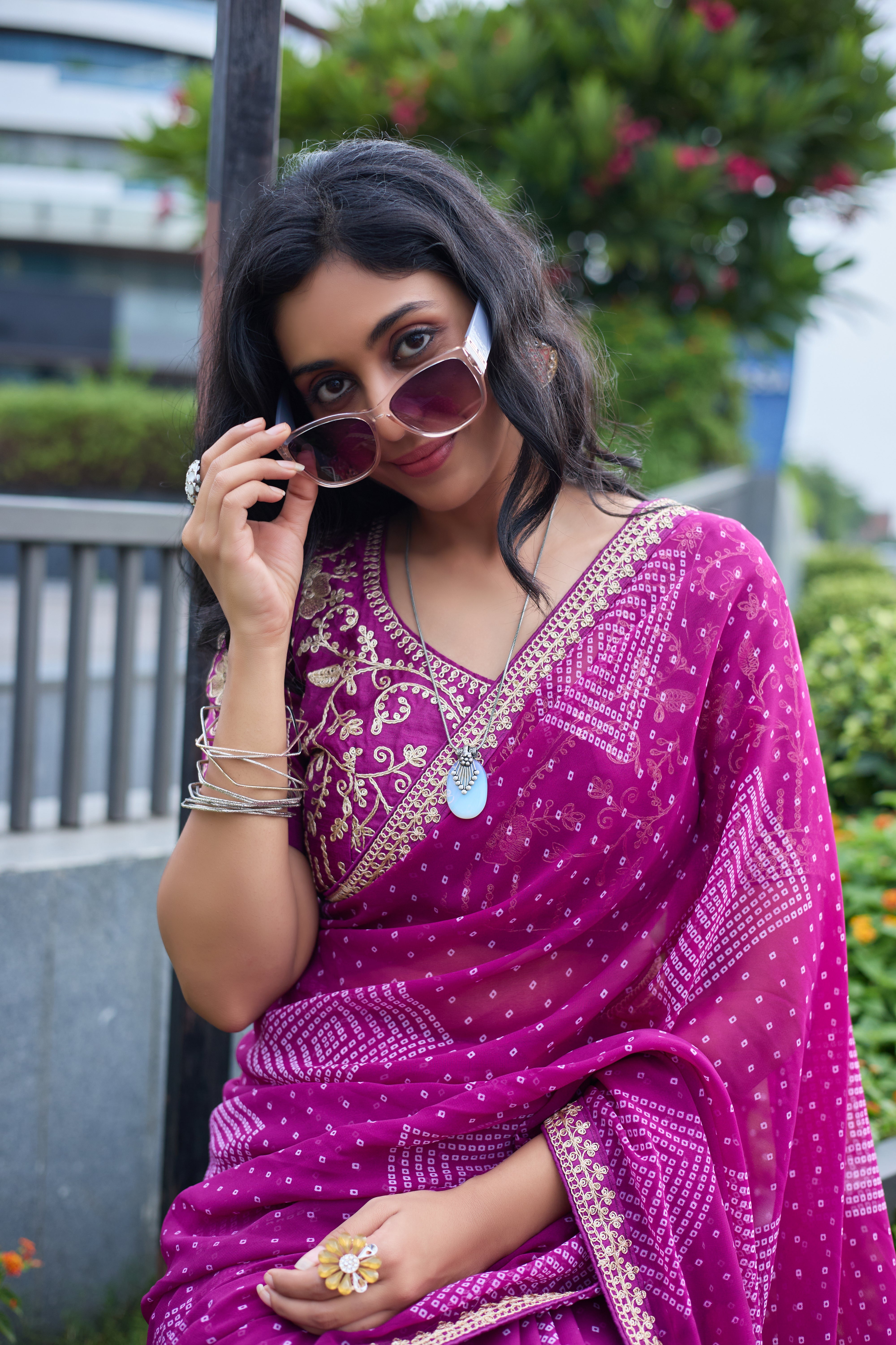 Magenta Radiance Saree