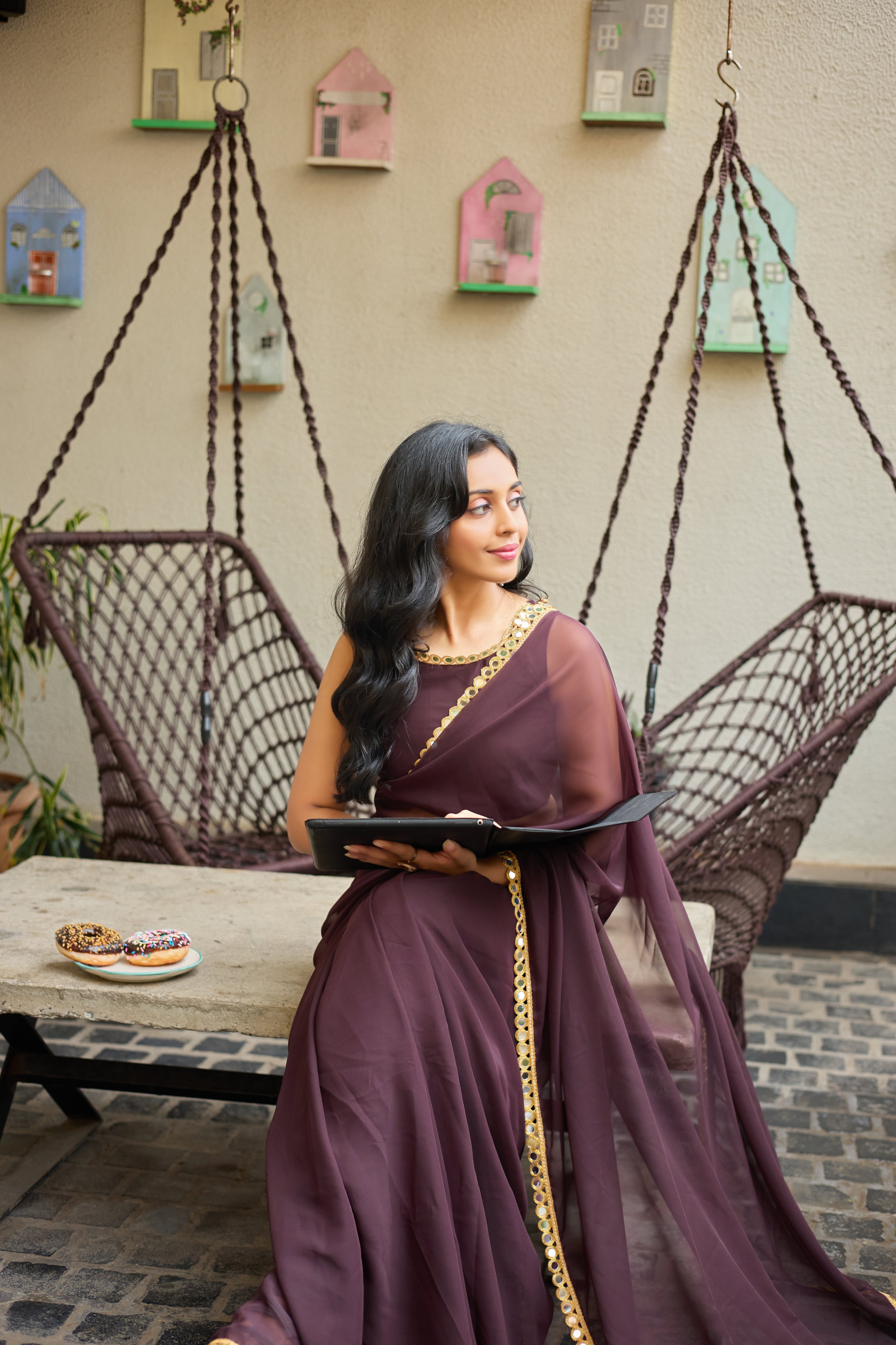 Designer Georgette Saree with Embellished Border