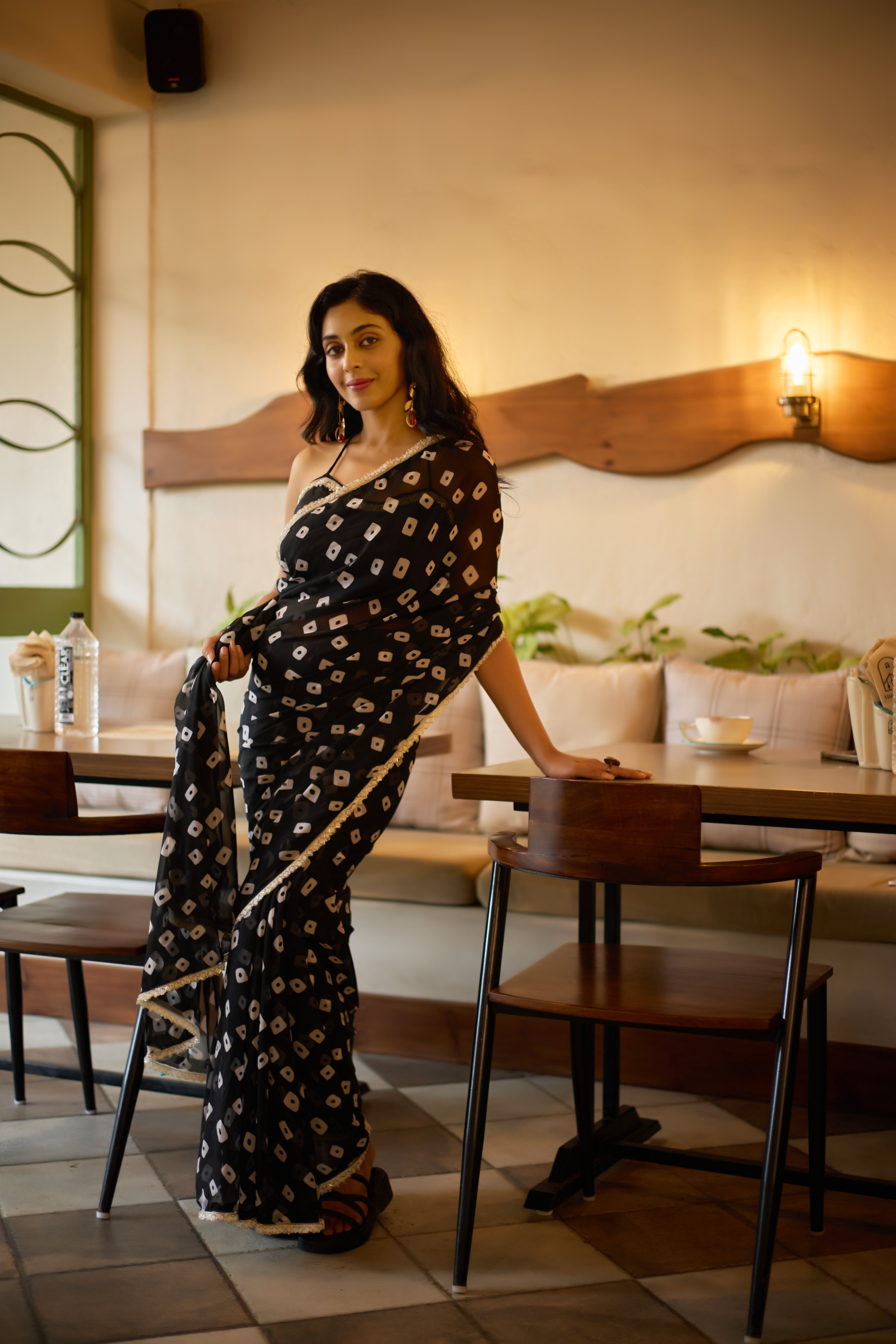 Designer Black Georgette Saree with Embellished Border