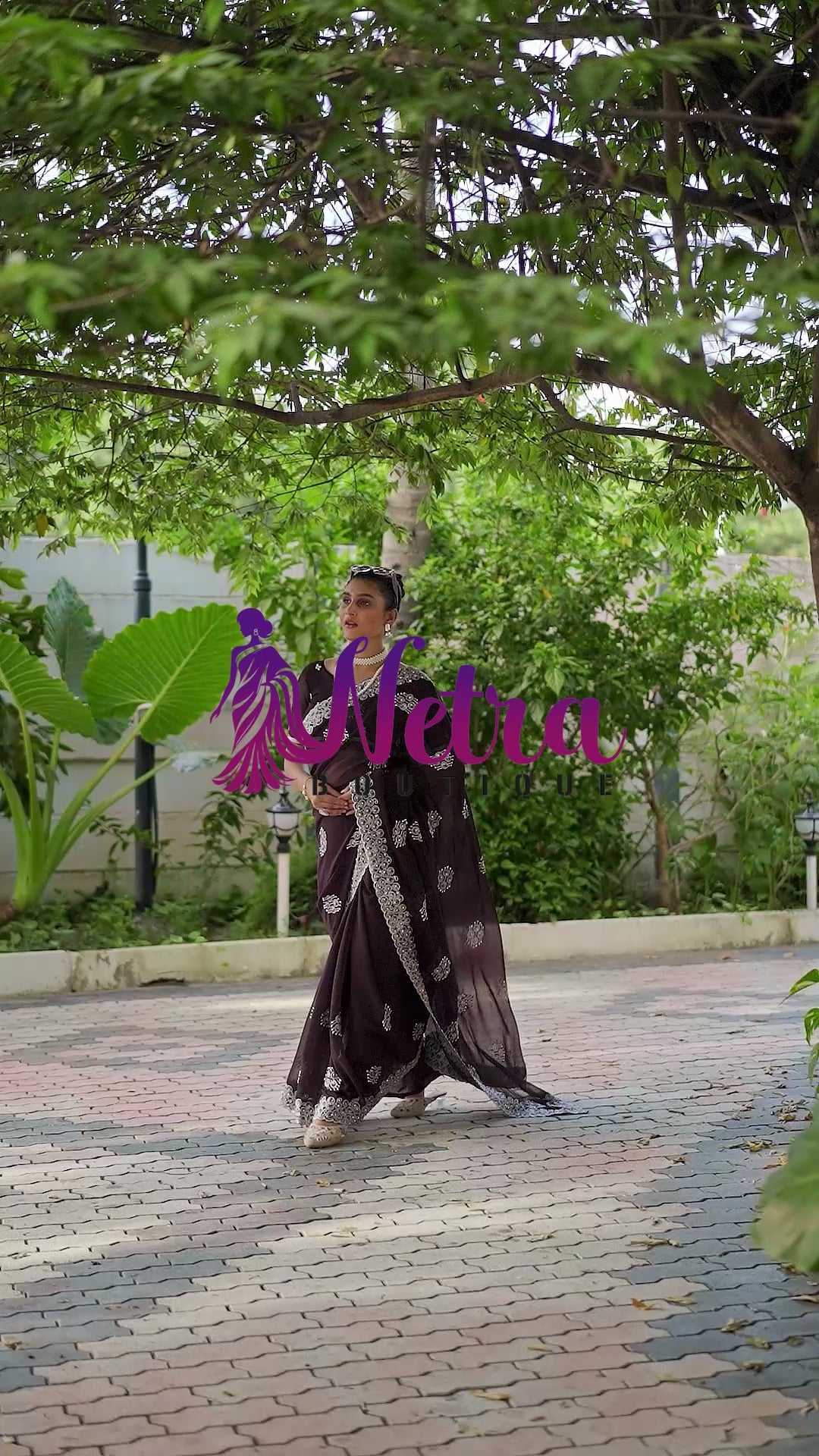 Royal Sapphire Blue Georgette Saree with Silver Embroidered Border