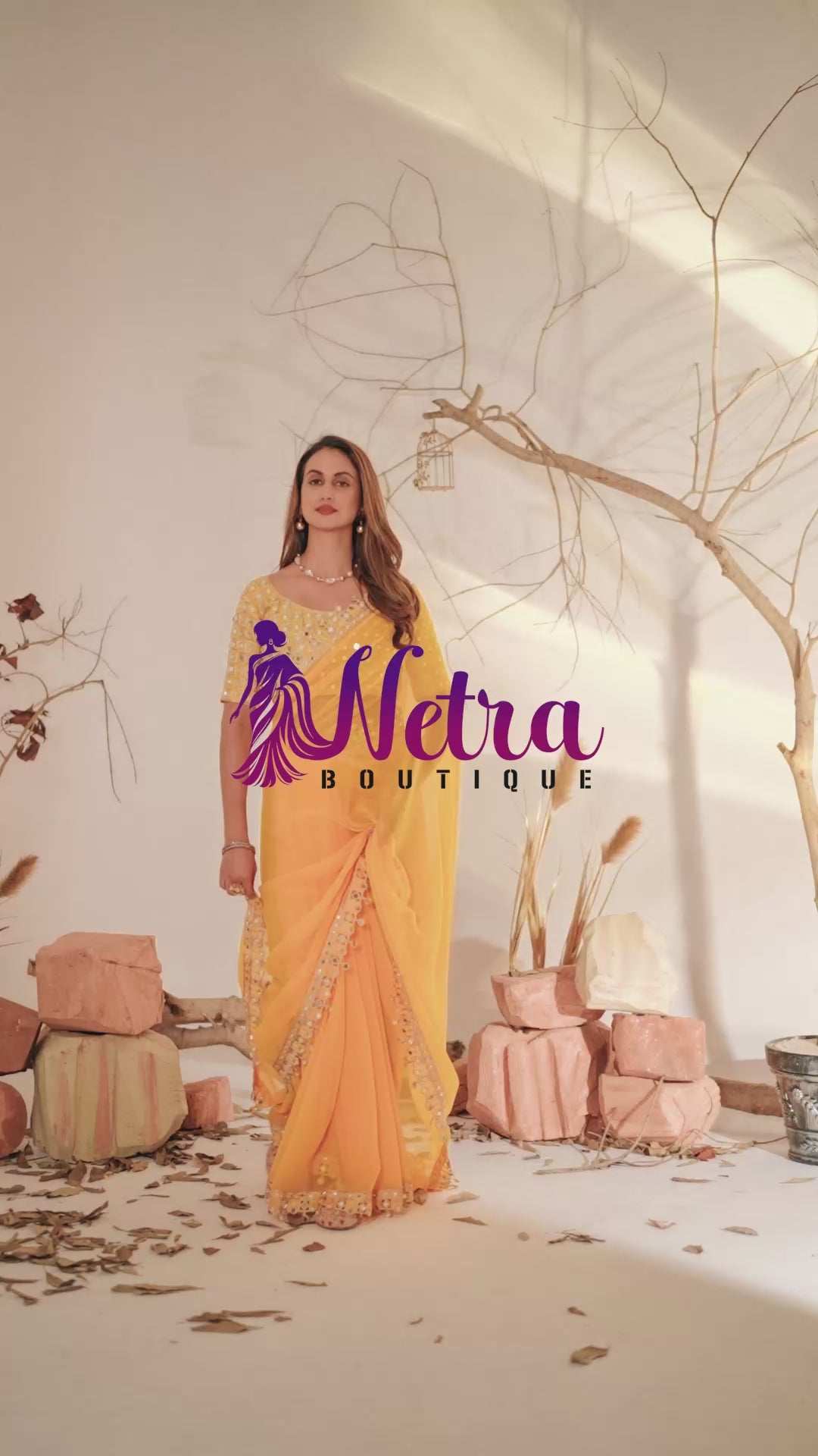 Designer  Georgette Saree with Mirror Embellished Border