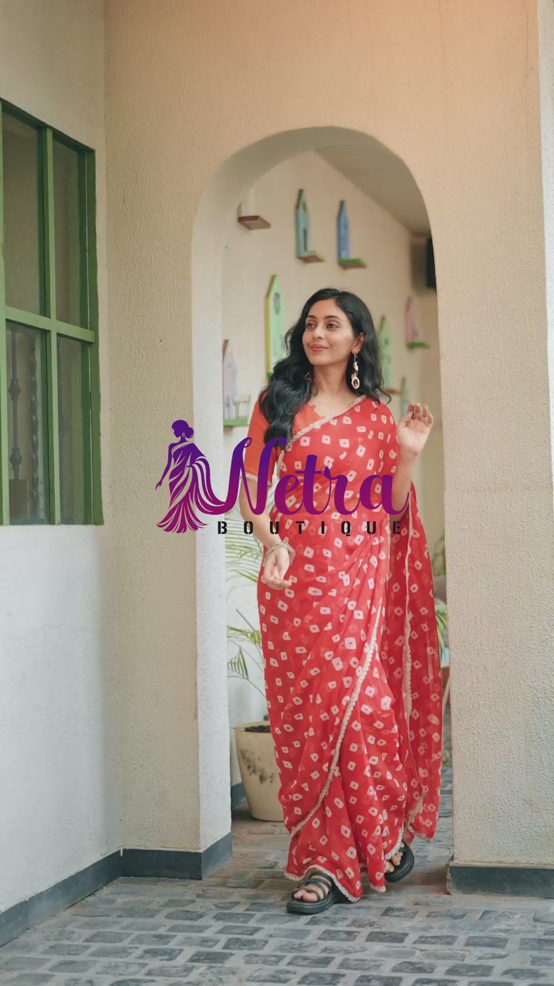 Designer Georgette Saree with Mirror Work Border