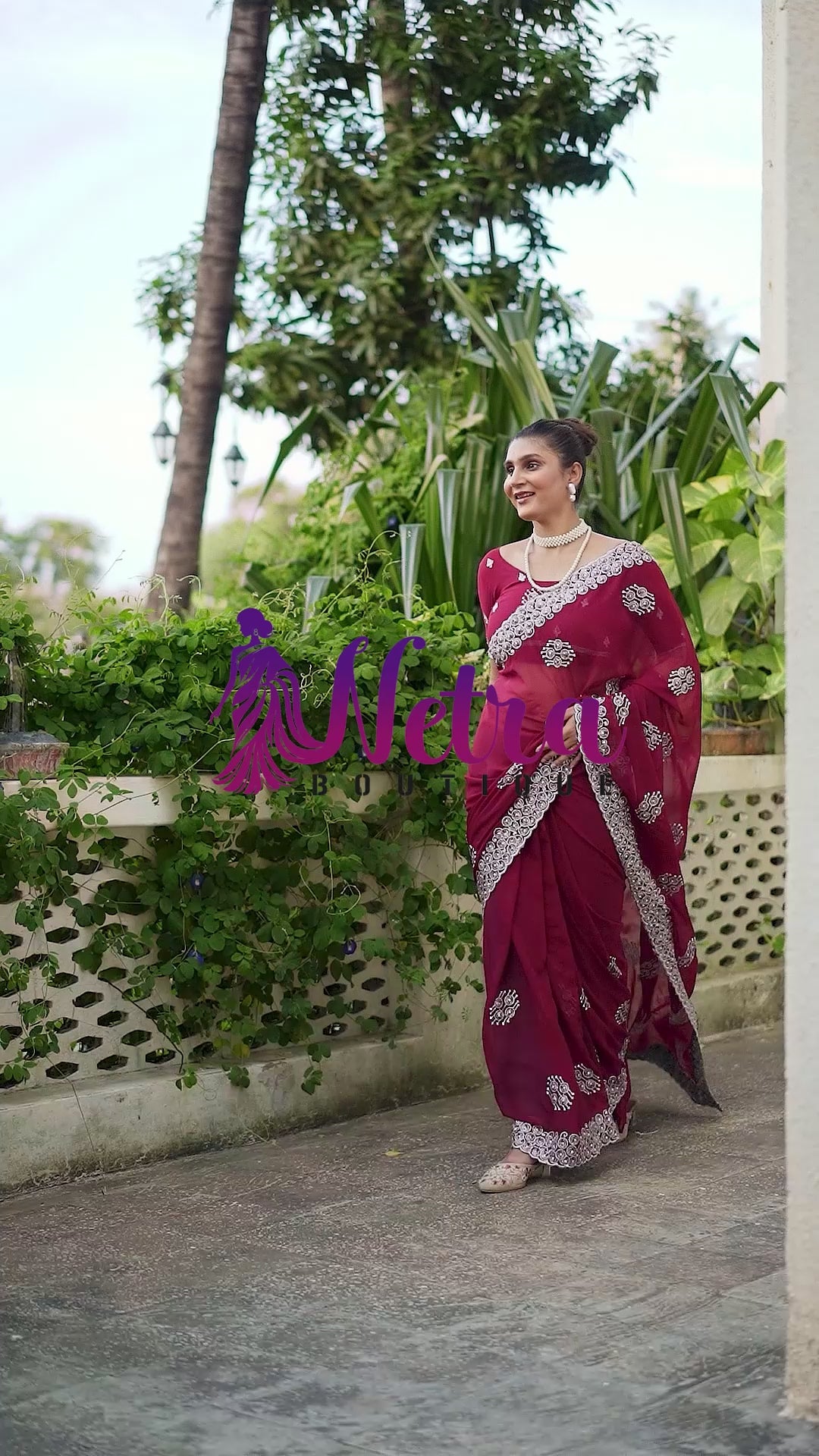 Royal Sapphire Blue Georgette Saree with Silver Embroidered Border